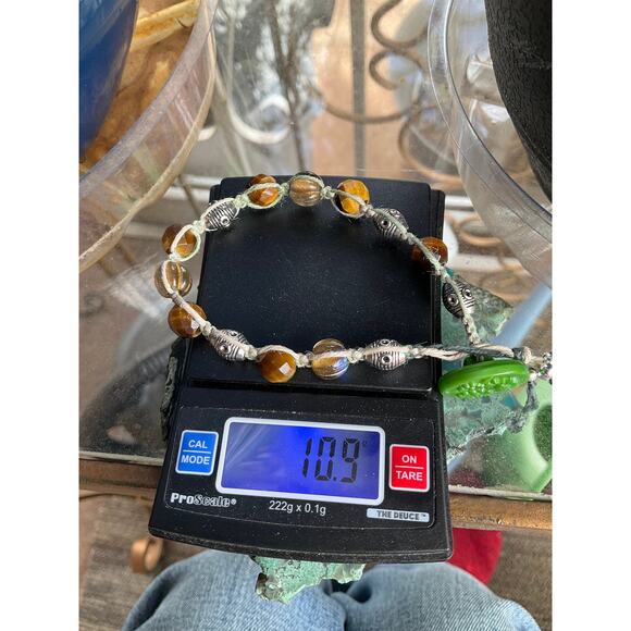 Hand Crafted Tigers Eye Boho Macrame Bracelet - Picture 4 of 11